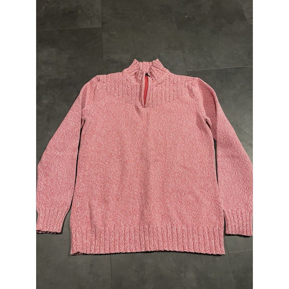 Karen Scott  Small Zip Lt‎ Pink Sweater D-211